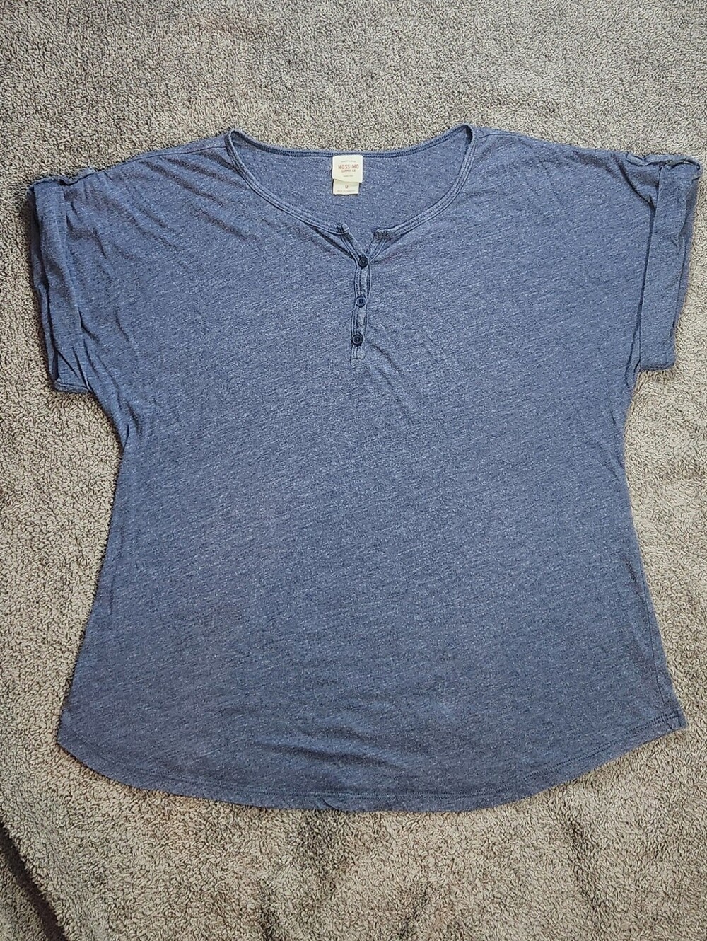 Blue Mossimo Henley T-Shirt